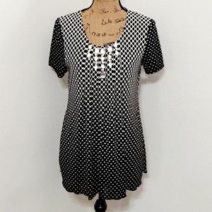 Boyet Fajardi Jeweled black and white geometric abstract graphic print top Sm